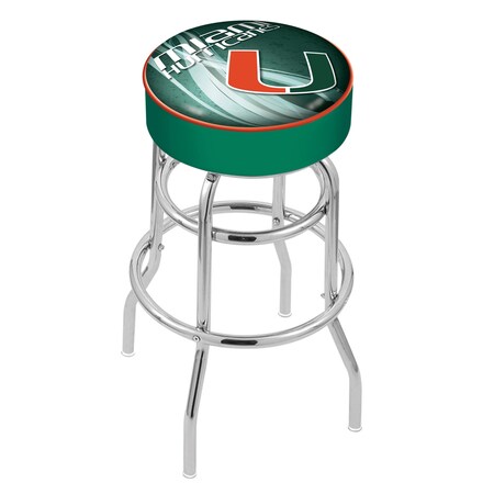 Holland Bar Stool Co 25" Miami (FL) Cushion Seat, 2-Ring Chrome Swivel Bar Stool L7C125Mia-FL-D2